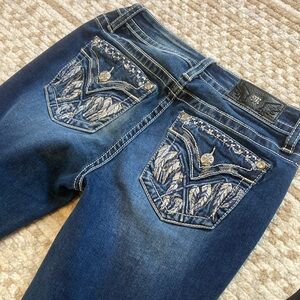 Miss Me Hailey Feather Skinny Jeans - Size 28